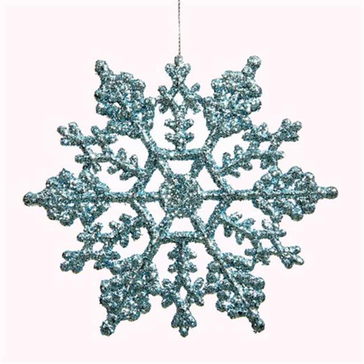 NorthLight Baby Blue Glitter Snowflake Christmas Ornaments- 4 in. - Pack of 24